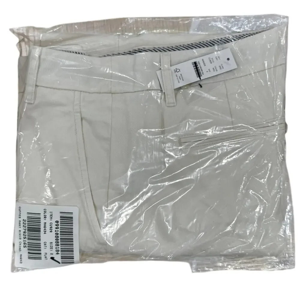 J.Crew Cuffed Preppy Relaxed Chino Pant Ivory Size 2 NWT